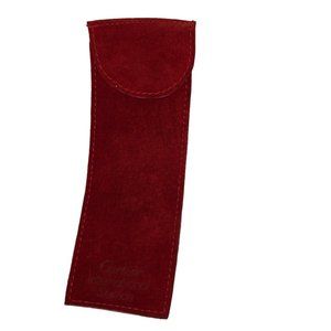 Cartier International Service red leather suede jewelry pen sleeve? 6x2"